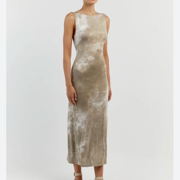 NEW DISSH Sawyer Tie-Dye Midi/Maxi Dress - Light Casper Moss - Picture 5 of 10